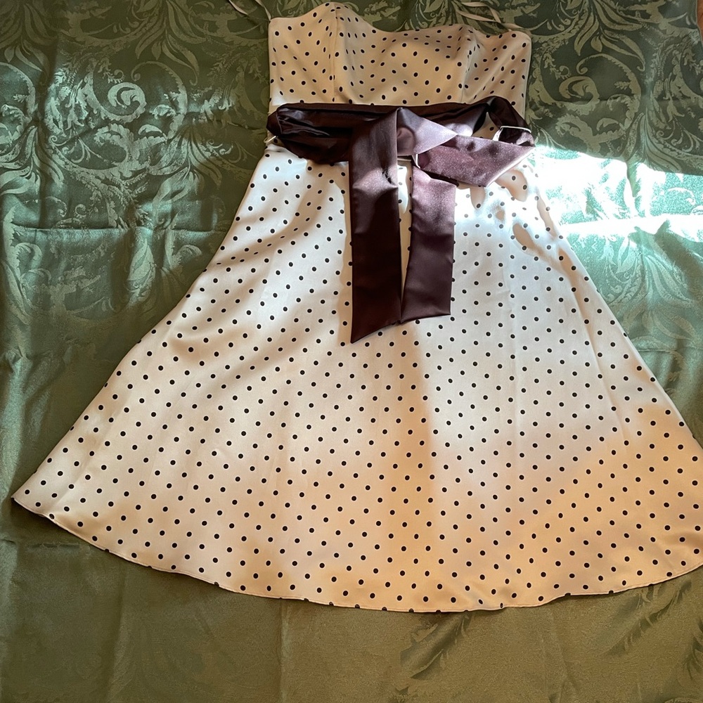 Robin Jordan size 12 Tan and Brown dress wore once great condition 💯 Polyester
